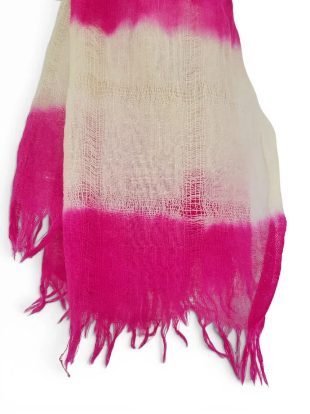 J. Crew Light & Airy Magenta Pink Raw Edge Wool Shibori Scarf